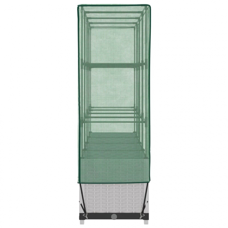 Hochbeet mit Gewächshaus-Aufsatz Rattan-Optik 160x40x138 cm