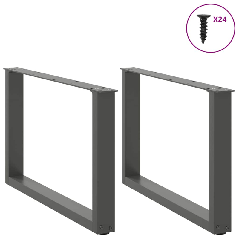 Couchtischbeine U-Form 2 Stk. Anthrazit 60x(42-43) cm Stahl