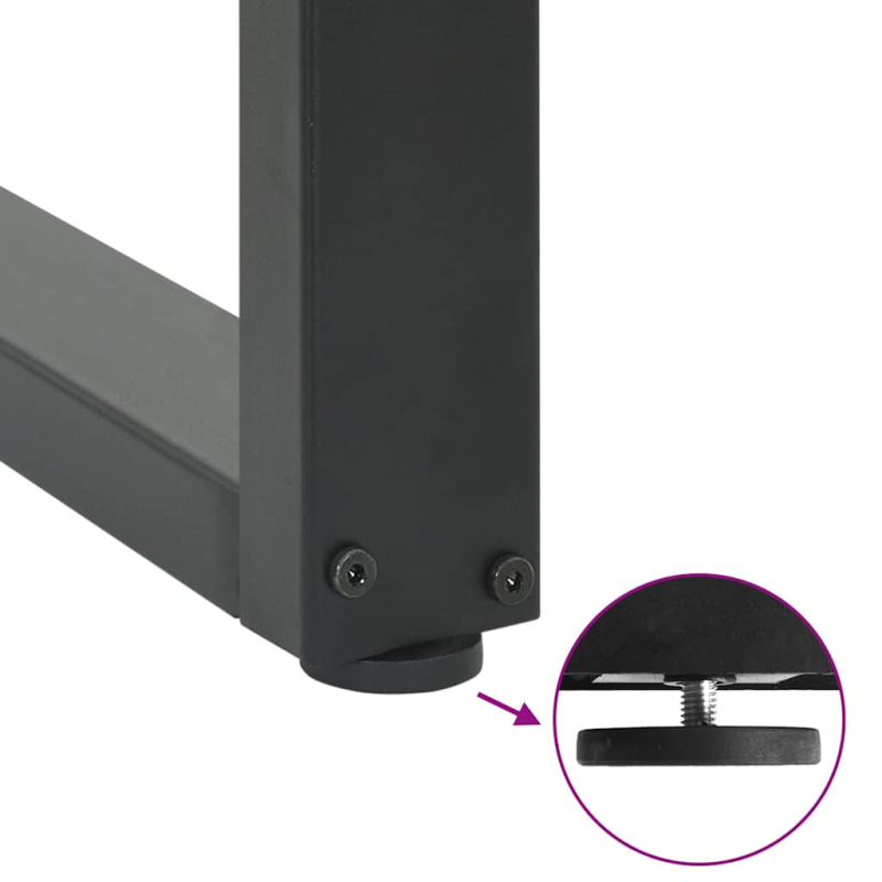 Couchtischbeine U-Form 2 Stk. Anthrazit 60x(42-43) cm Stahl