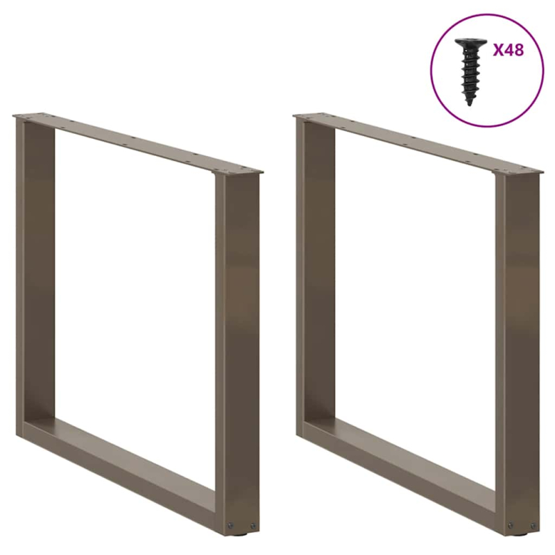 Esstischbeine U-Form 3 Stk. Naturstahl 100x(72-73) cm Stahl