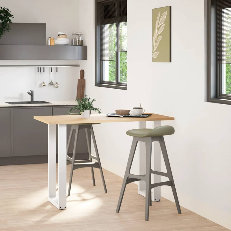 Couchtischbeine U-Form 2 Stk. Weiß 40x(90-91) cm Stahl