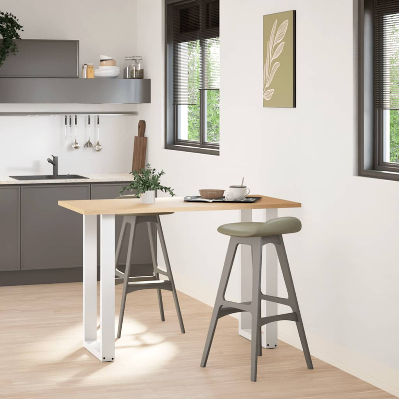 Couchtischbeine U-Form 2 Stk. Weiß 50x(90-91) cm Stahl