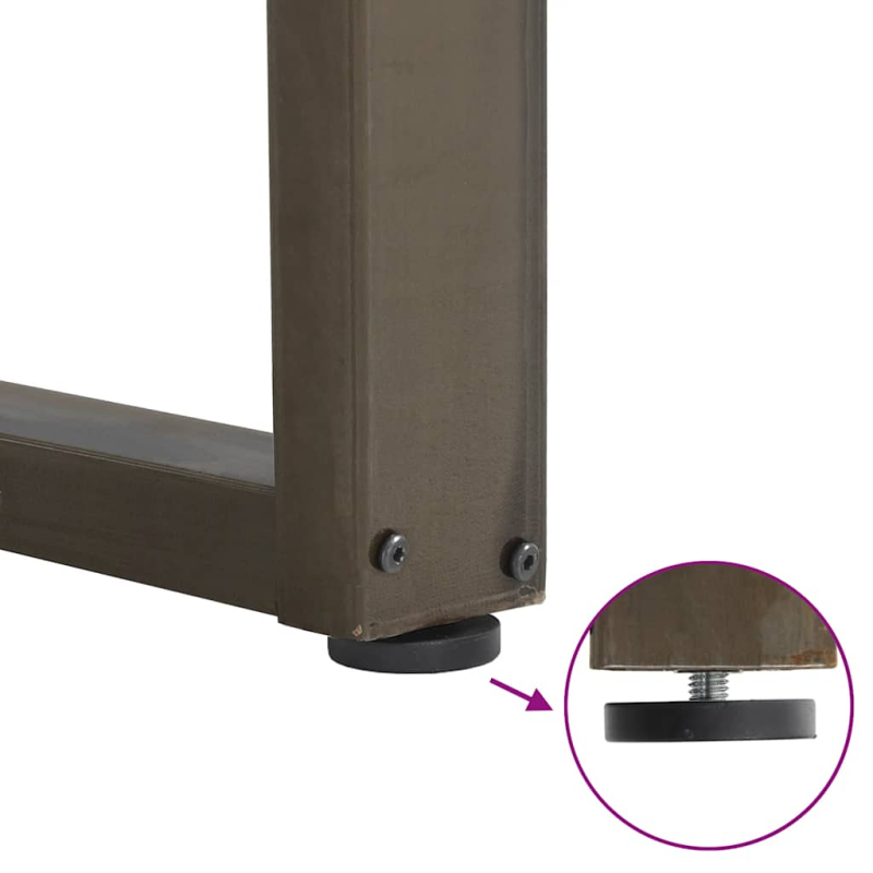 Couchtischbeine U-Form 2 Stk. Naturstahl 50x(90-91) cm Stahl