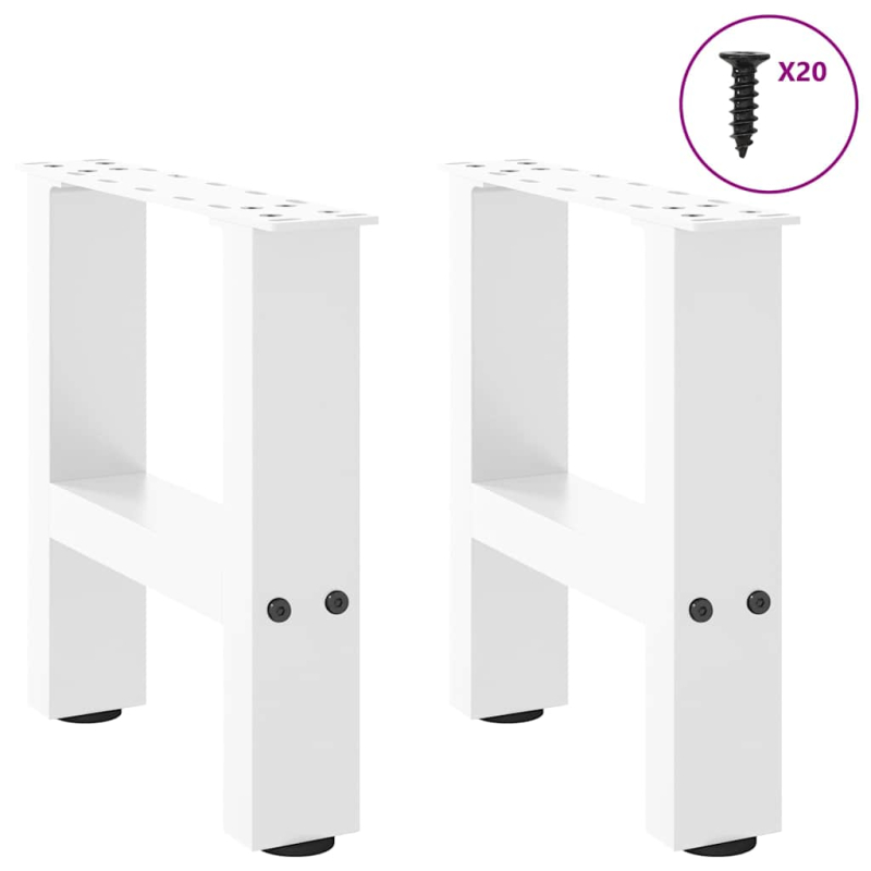 Couchtischbeine Weiß 2 Stk. 40x(30-31) cm Stahl