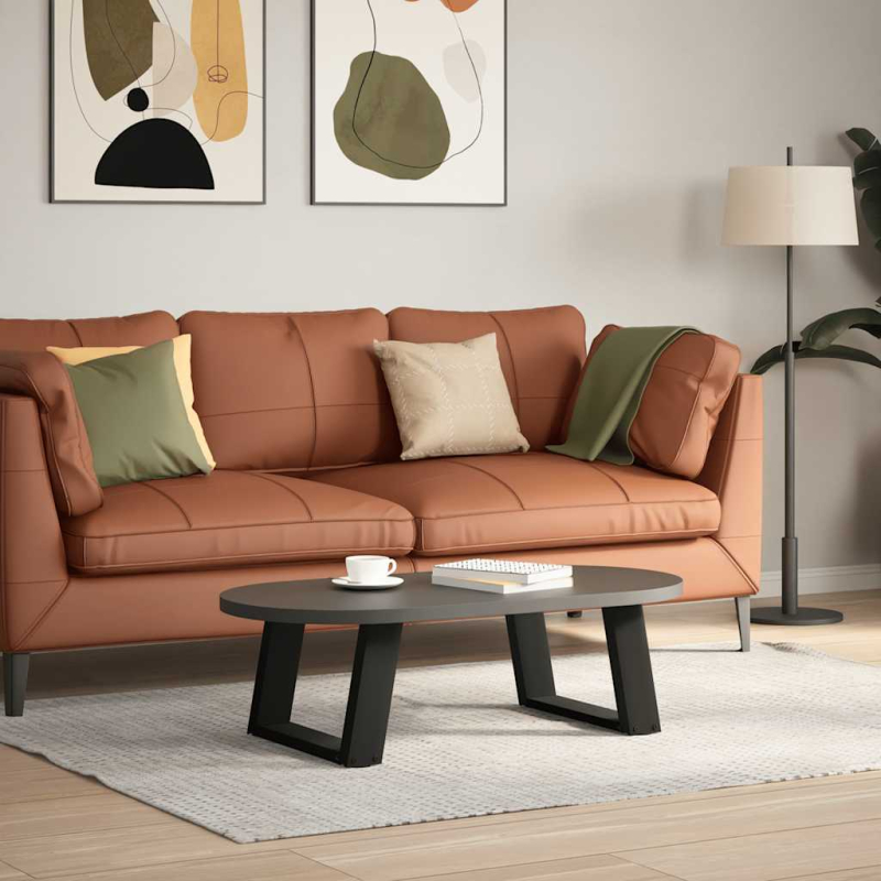 Couchtischbeine U-Form 2 Stk. Schwarz 50x(30-31) cm Stahl