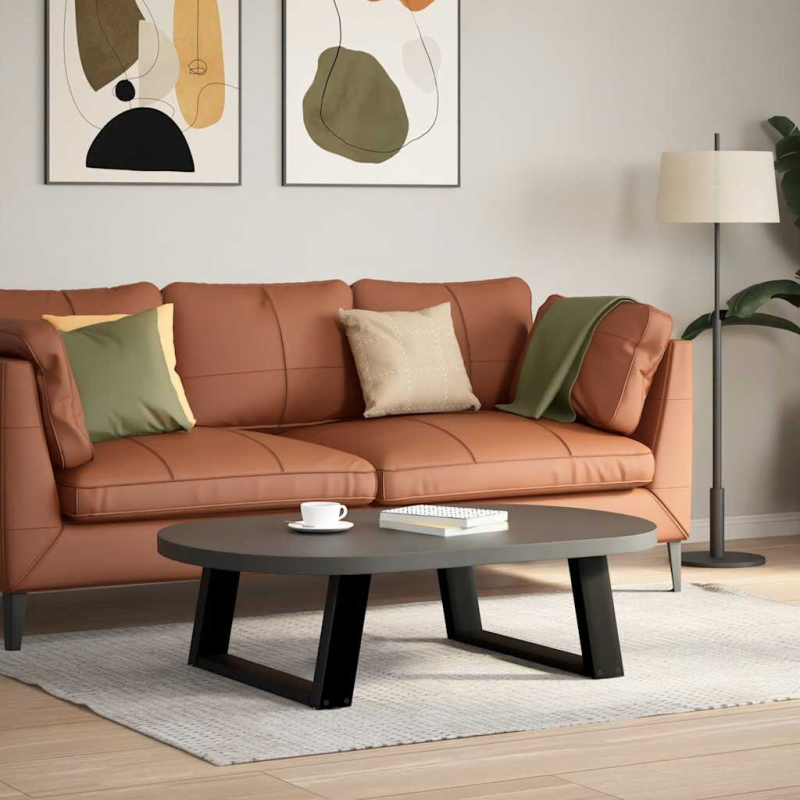 Couchtischbeine U-Form 2 Stk. Schwarz 60x(30-31) cm Stahl