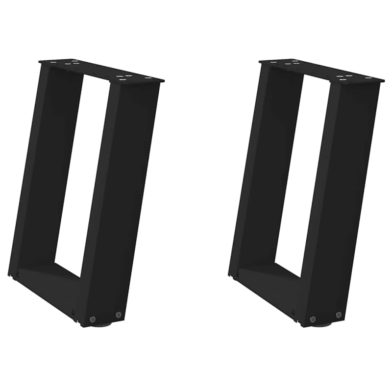 Couchtischbeine U-Form 2 Stk. Schwarz 38x(42-43) cm Stahl