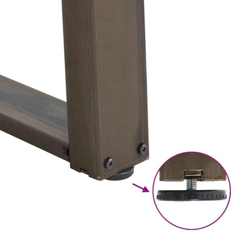 Couchtischbeine U-Form 2 Stk. Naturstahl 38x(42-43) cm Stahl