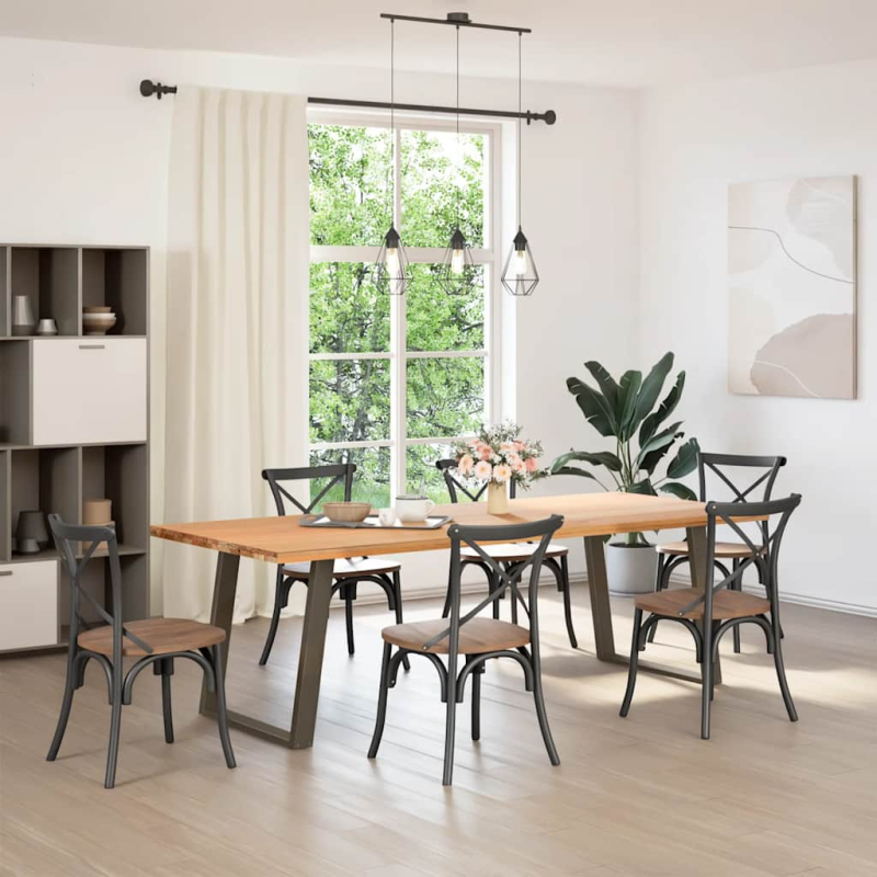 Esstischbeine U-Form 2 Stk. Naturstahl 70x(72-73) cm Stahl