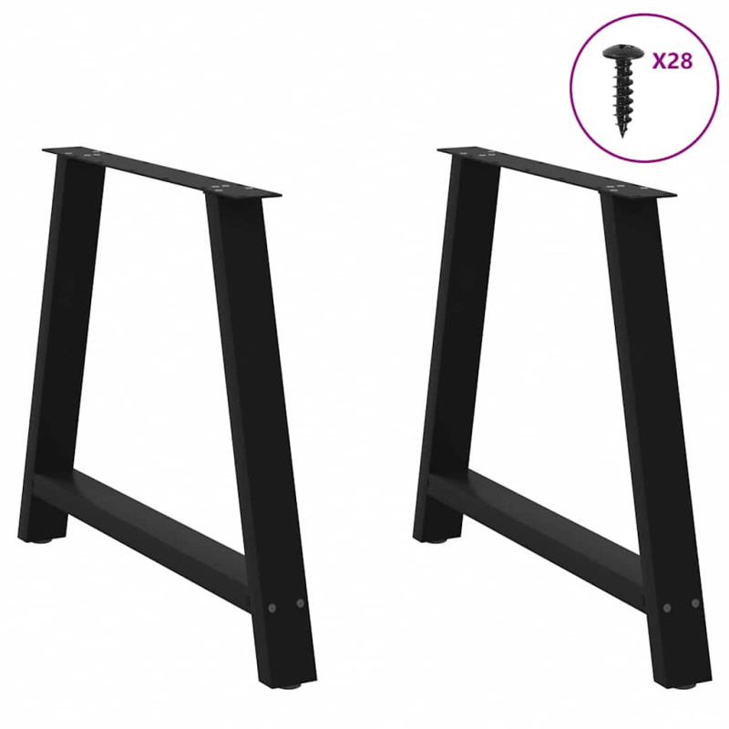 Couchtischbeine A-Form 2 Stk. Schwarz 90x(72-73) cm Stahl