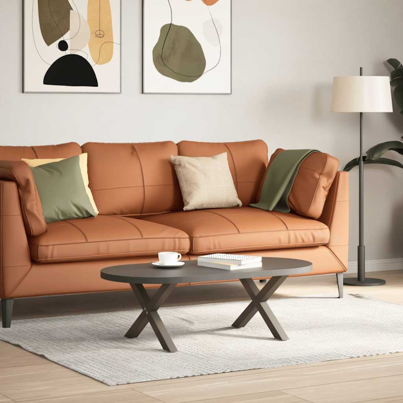 Couchtischbeine X-Form 2 Stk. Naturstahl 50x(30-31) cm Stahl