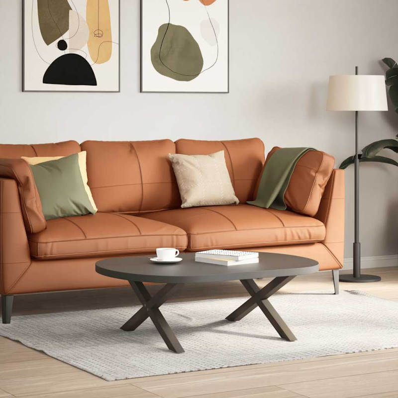Couchtischbeine X-Form 2 Stk. Naturstahl 70x(30-31) cm Stahl