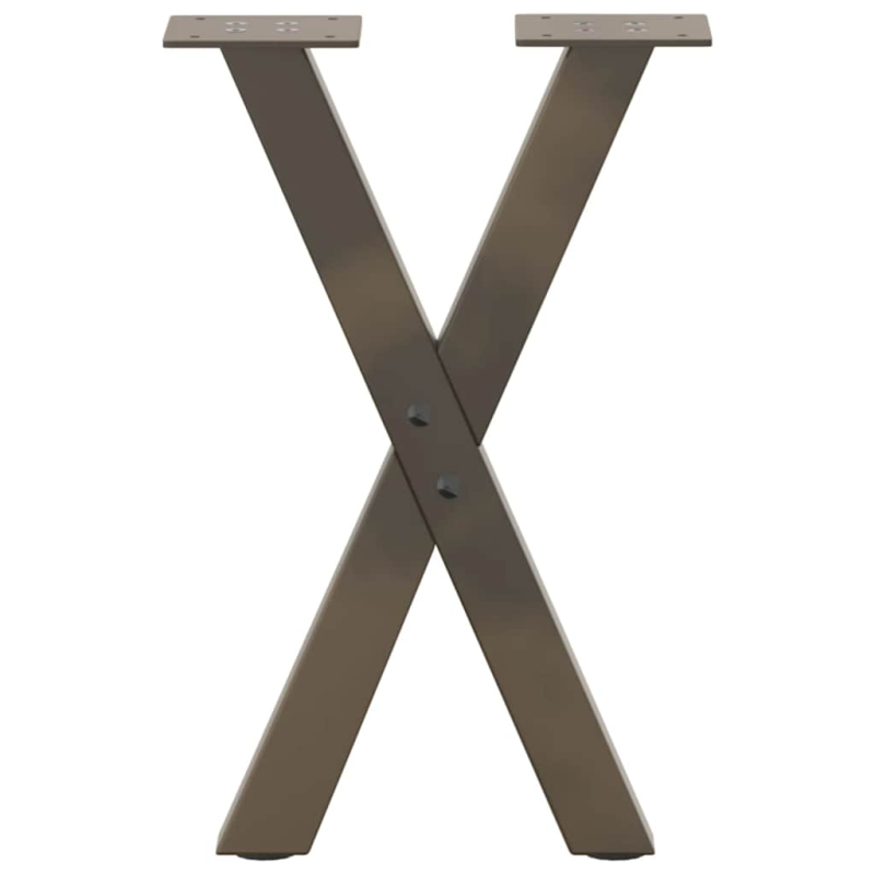 Couchtischbeine X-Form 2 Stk. Naturstahl 28x(42-43) cm Stahl