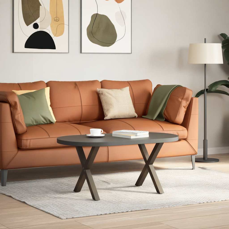 Couchtischbeine X-Form 2 Stk. Naturstahl 60x(42-43) cm Stahl