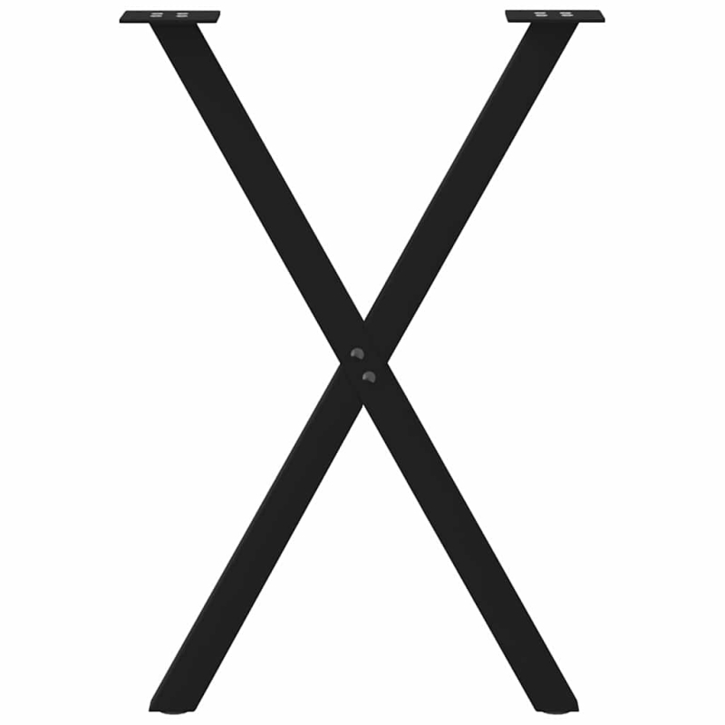 Esstischbeine X-Form 2 Stk. Schwarz 57x(72-73) cm Stahl