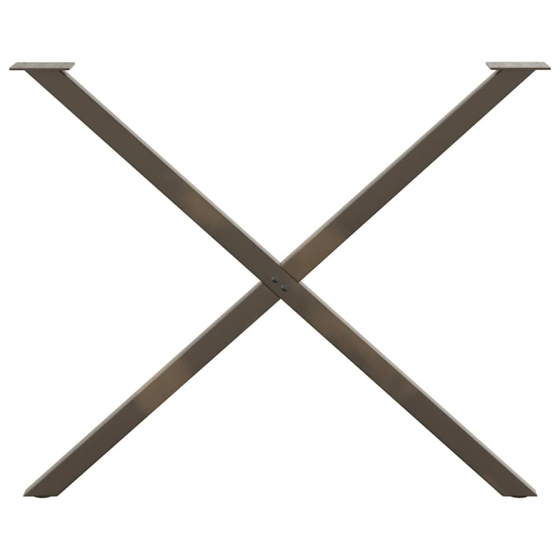 Esstischbeine X-Form 2 Stk. Naturstahl 90x(72-73) cm Stahl