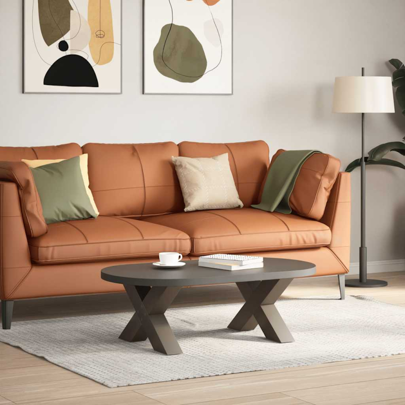 Couchtischbeine X-Form 2 Stk. Naturstahl 50x(30-31) cm Stahl