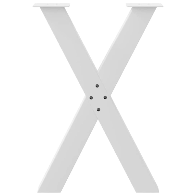 Esstischbeine X-Form 2 Stk. Weiß 60x(72-73) cm Stahl