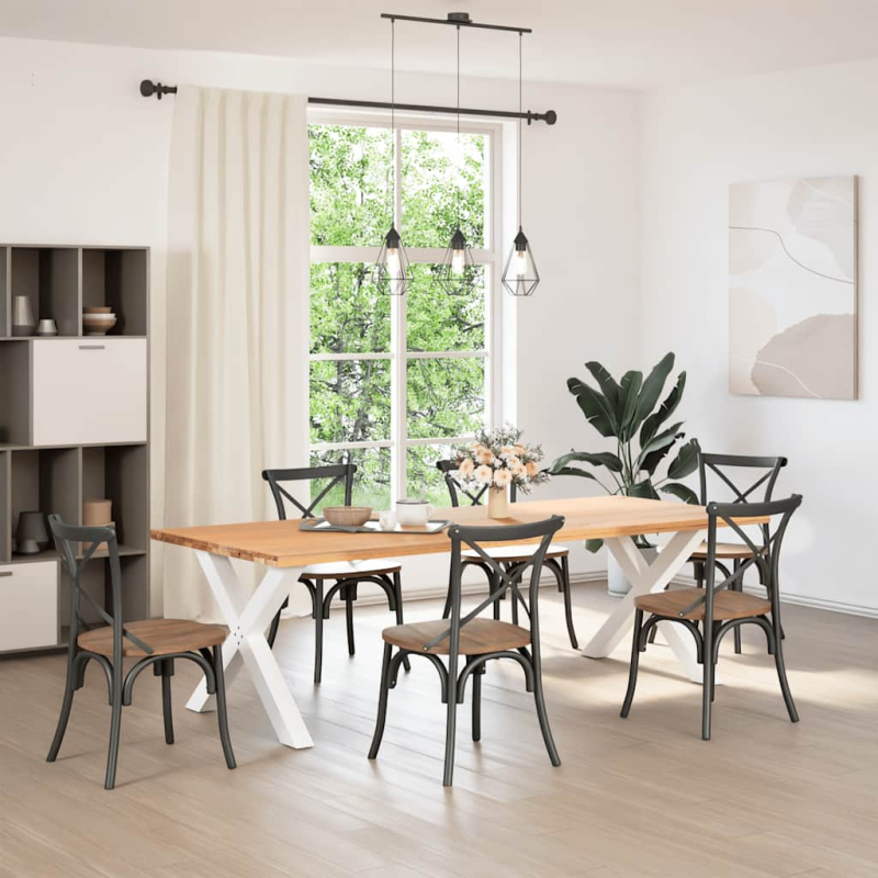 Esstischbeine X-Form 2 Stk. Weiß 90x(72-73) cm Stahl