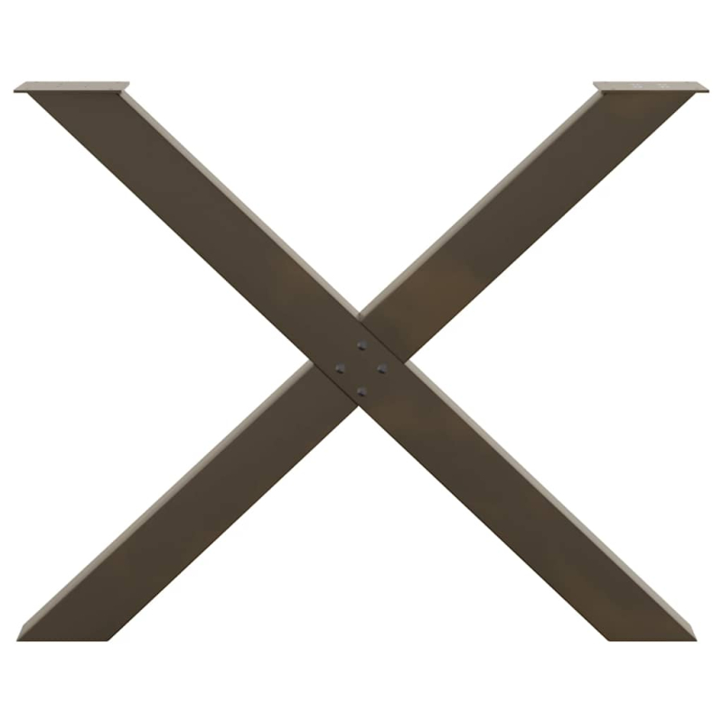 Esstischbeine X-Form 3 Stk. Naturstahl 90x(72-73) cm Stahl