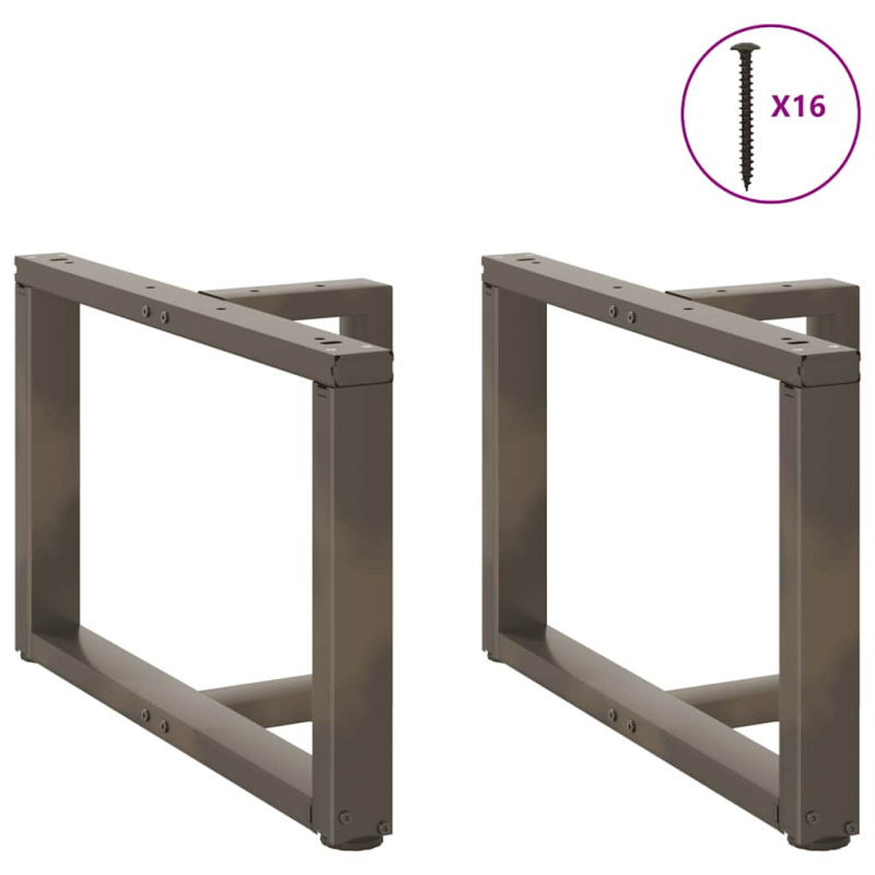 Couchtischbeine T-Form 2 Stk. Naturstahl 60x25x(42-43) cm Stahl