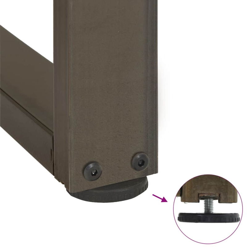 Konsolentischbeine T-Form 2 Stk. Naturstahl 38x25x(72-73) cm