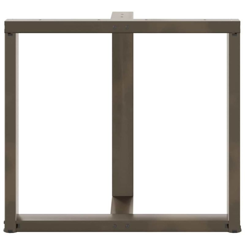 Esstischbeine T-Form 2 Stk. Naturstahl 70x35x(72-73) cm Stahl