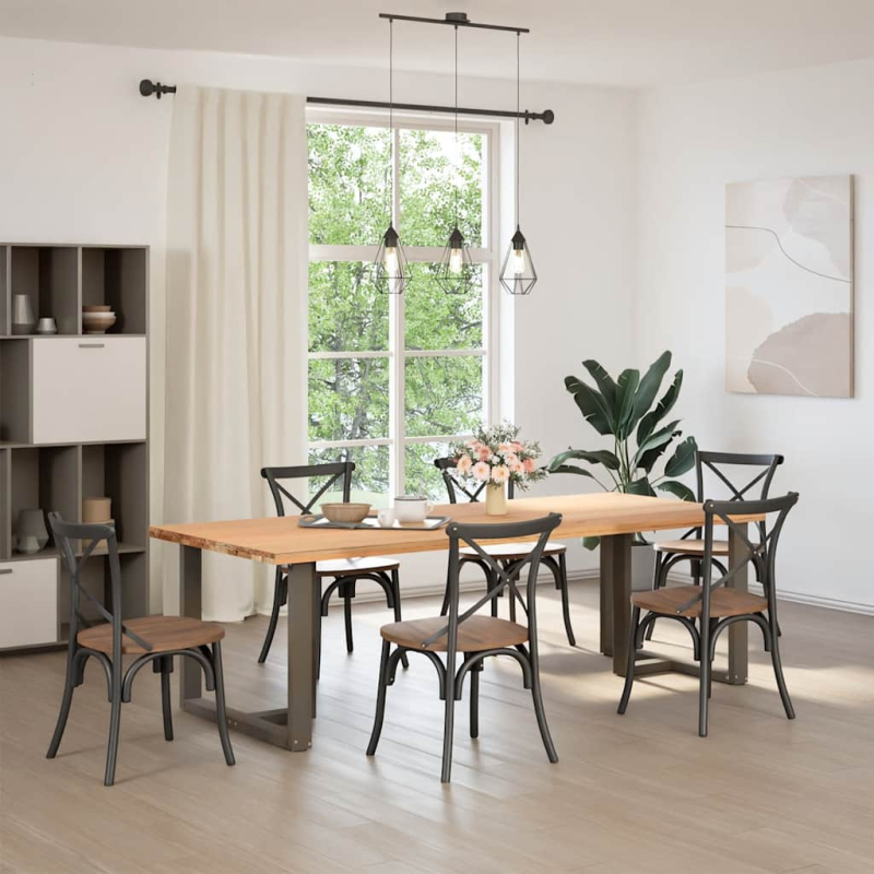 Esstischbeine T-Form 2 Stk. Naturstahl 90x35x(72-73) cm Stahl