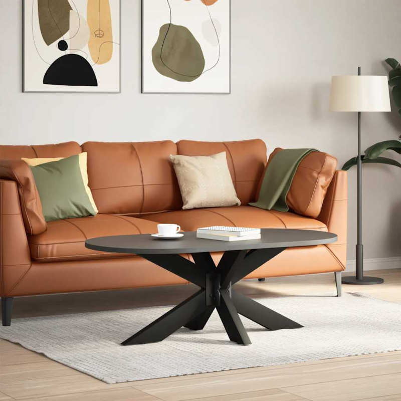 Couchtischbein in Spinnenform Schwarz 98x58x(42-43) cm Stahl