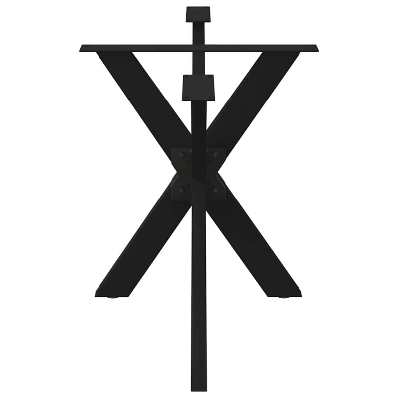 Esstischbein in Spinnenform Schwarz 120x68x(72-73) cm Stahl