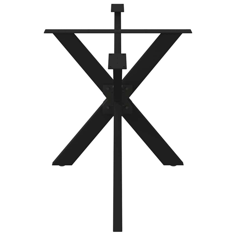 Esstischbein in Spinnenform Schwarz 150x78x(72-73) cm Stahl
