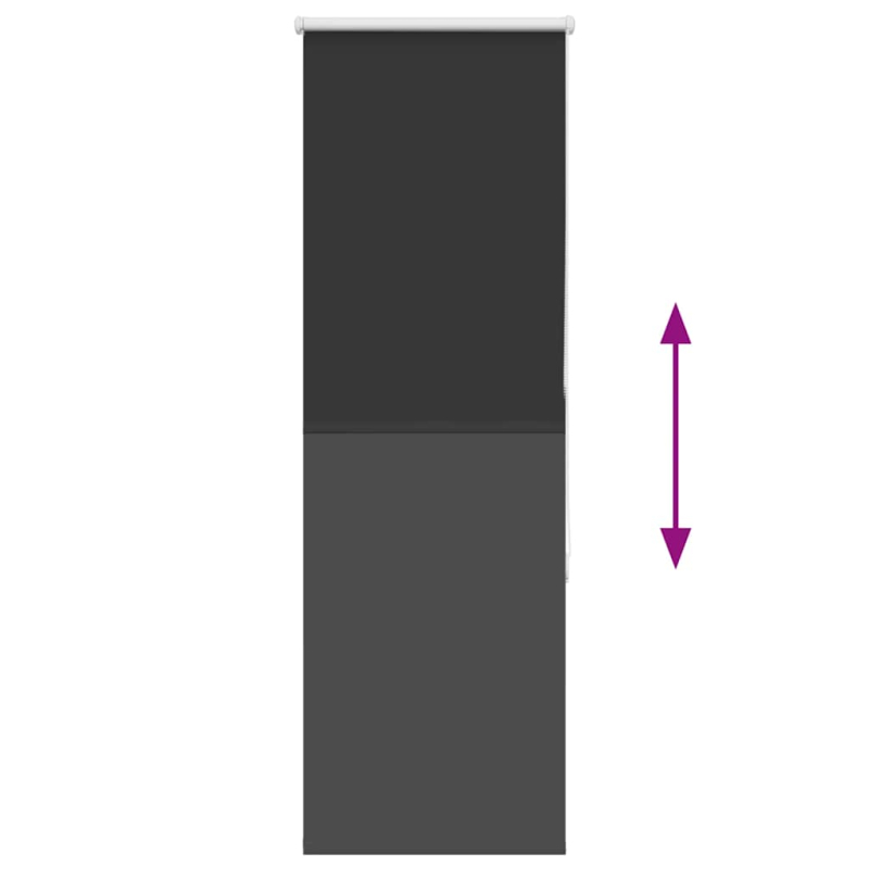 Verdunkelungsrollo Schwarz 50x175 cm Stoffbreite 45,7 cm