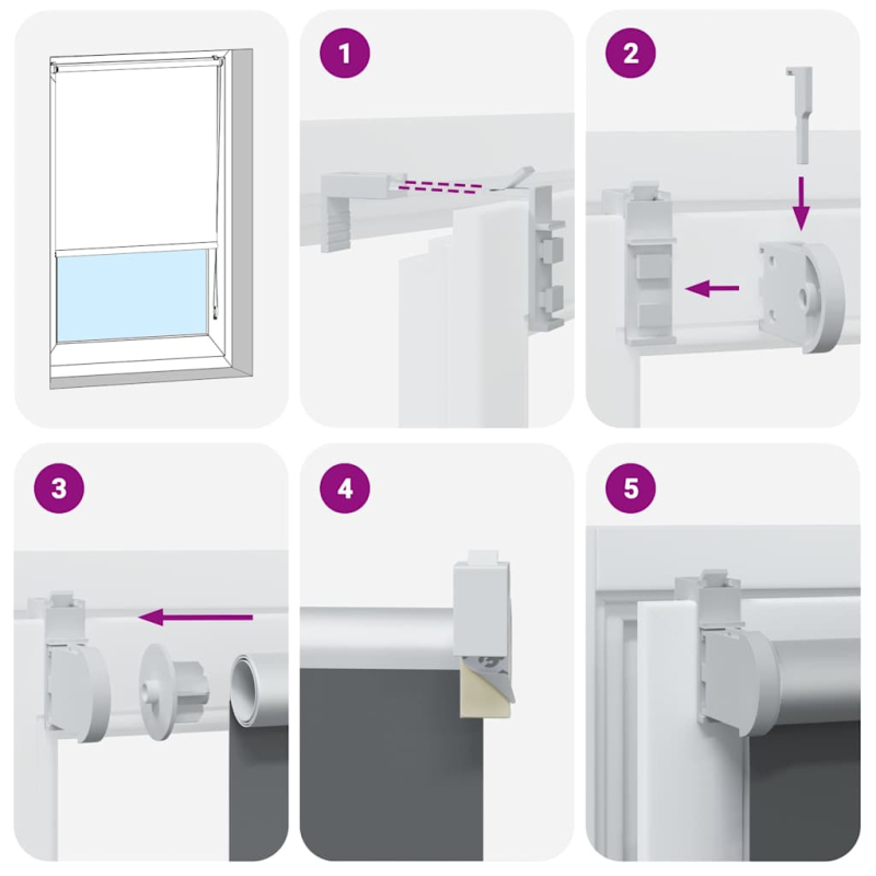 Verdunkelungsrollo Grau 130x210cm Stoffbreite 126,6cm Polyester