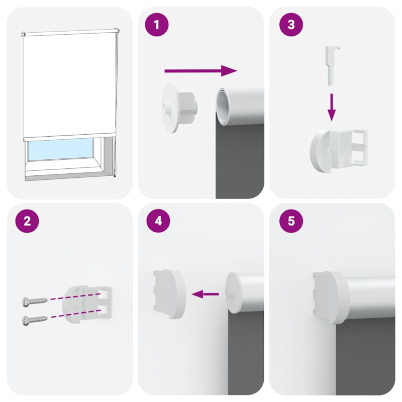 Verdunkelungsrollo Hellgrau 120x210cm Stoffbreite 116,6cm