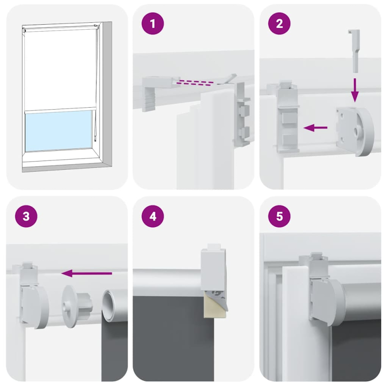 Verdunkelungsrollo Cremeweiß 125x175cm Stoffbreite 121,6cm