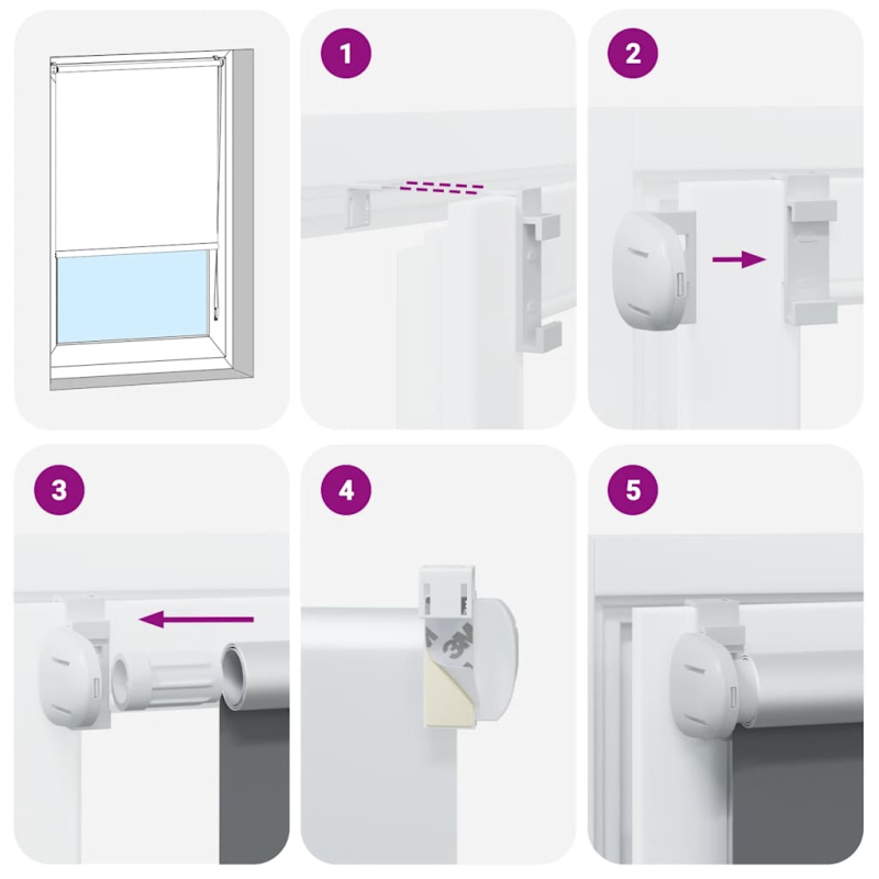 Verdunkelungsrollo Cremeweiß 110x210cm Stoffbreite 105,7cm