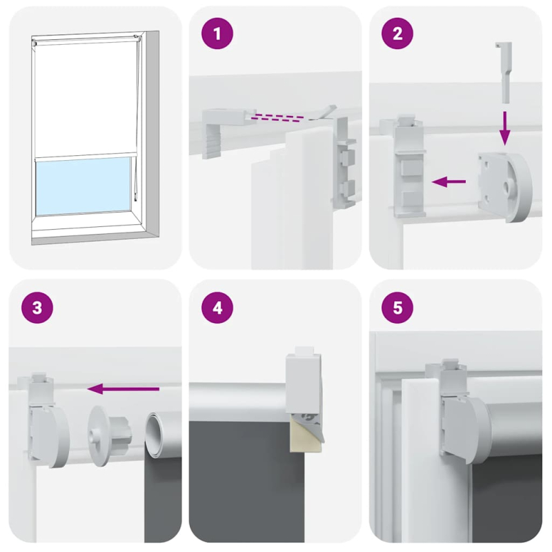 Verdunkelungsrollo Cremeweiß 160x210cm Stoffbreite 156,6cm