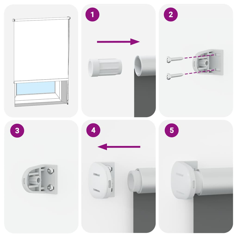 Verdunkelungsrollo Cremeweiß 70x230cm Stoffbreite 65,7 cm