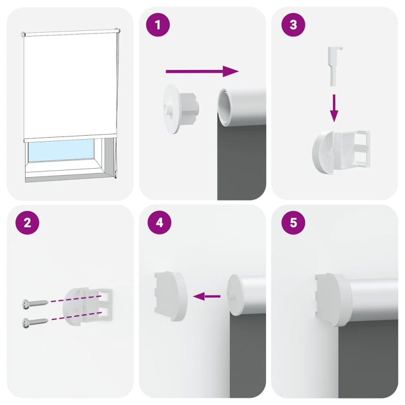 Verdunkelungsrollo Weiß 160x210cm Stoffbreite 156,6cm Polyester