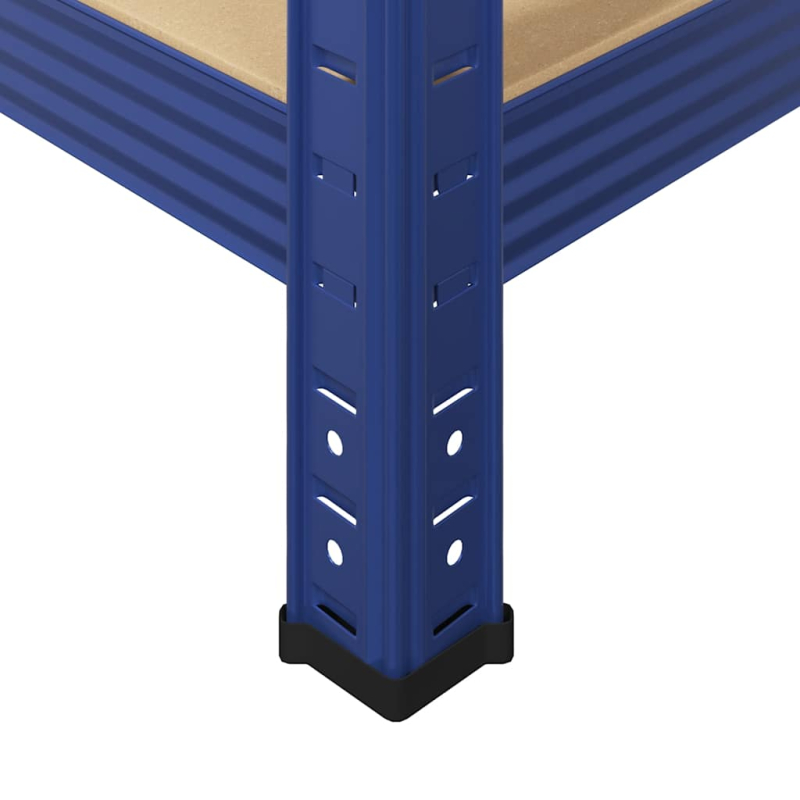 Lagerregale mit 5 Böden 3 Stk. Blau Stahl & Holzwerkstoff