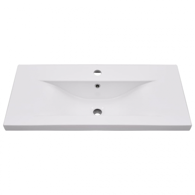 2-tlg. Badmöbel-Set Keramik und Holzwerkstoff