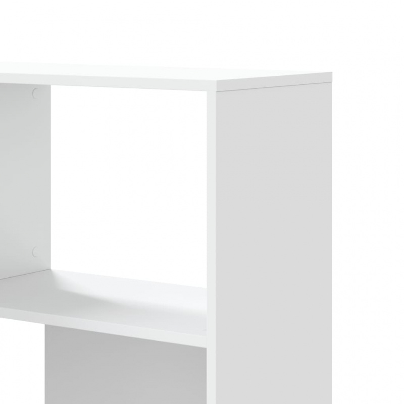 Eck-Bücherregal 4 Etagen Weiß 85x85x140 cm Holzwerkstoff
