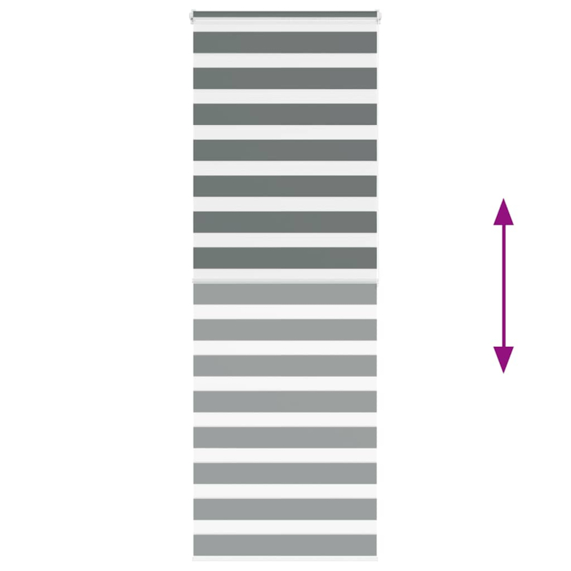 Zebrarollo Dunkelgrau 80x200 cm Stoffbreite 75,9 cm Polyester
