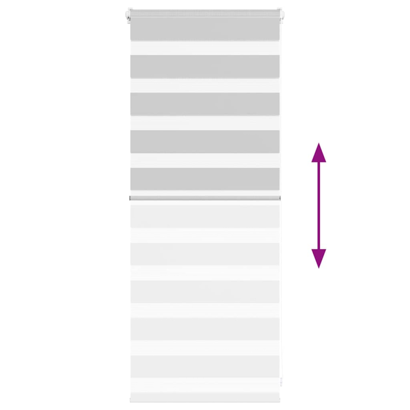 Zebrarollo Hellgrau 55x100 cm Stoffbreite 50,9 cm Polyester