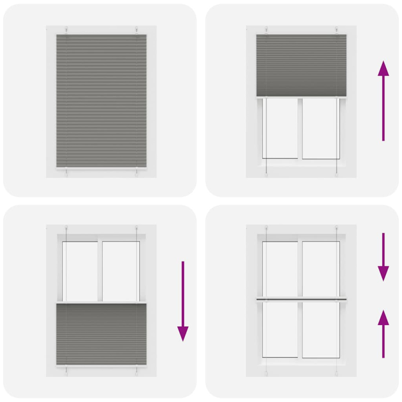 Plissee Anthrazit 85x150 cm Stoffbreite 84,4 cm Polyester