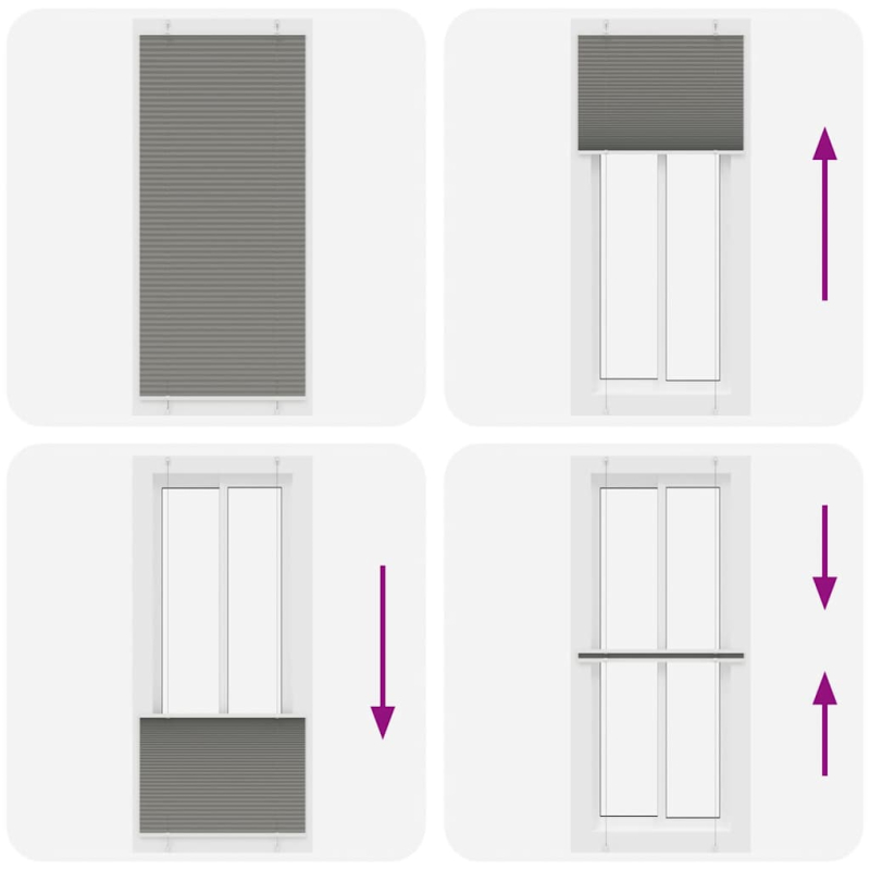 Plissee Anthrazit 95x200 cm Stoffbreite 94,4 cm Polyester