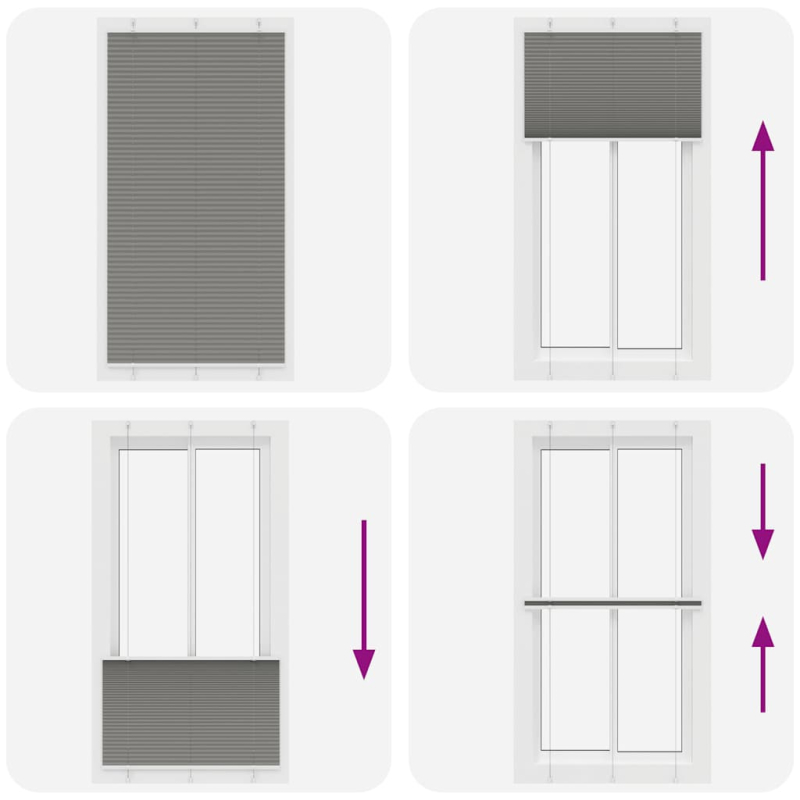 Plissee Anthrazit 110x200 cm Stoffbreite 109,4 cm Polyester