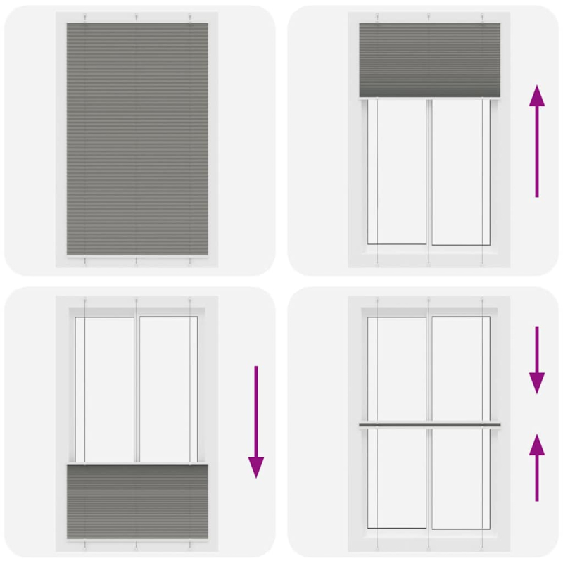 Plissee Anthrazit 120x200 cm Stoffbreite 119,4 cm Polyester