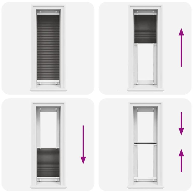 Plissee Schwarz 50x100 cm Stoffbreite 49,4 cm Polyester