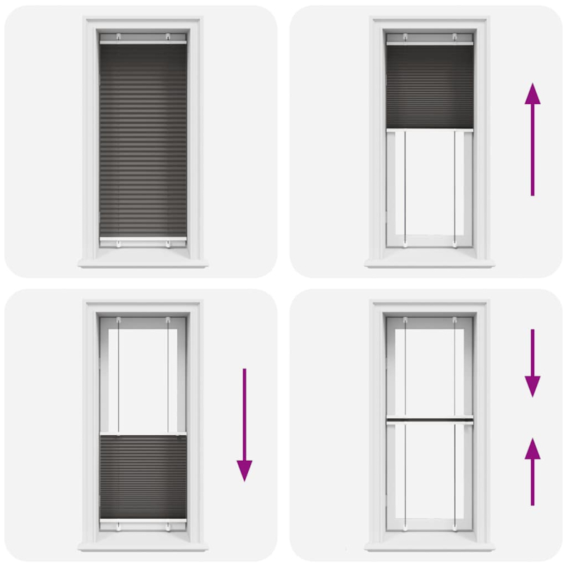 Plissee Schwarz 60x100 cm Stoffbreite 59,4 cm Polyester